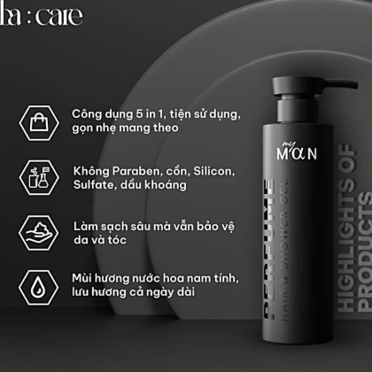 Dầu gội & Sữa tắm hương nước hoa 5in1 My Man Hair & Shower GeL