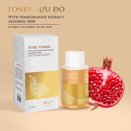 NƯỚC HOA HỒNG PURE TONER LỰU ĐỎ MEEA ORIGINXuất Xứ : Việt NamDung Tích : 120ml