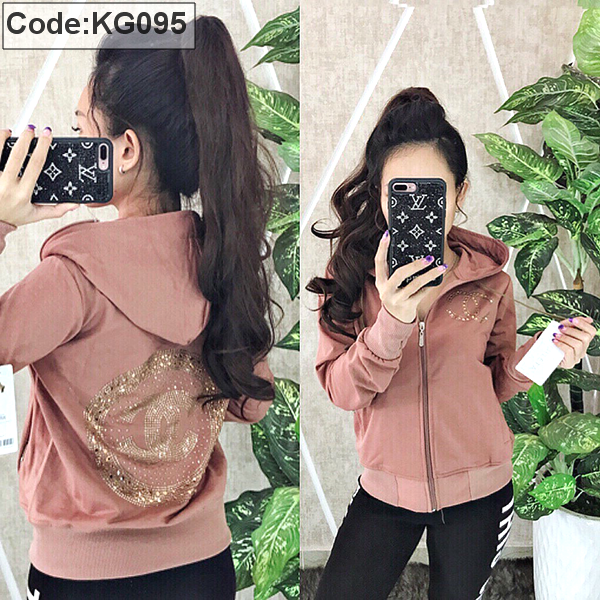 Áo khoác thun phối nón đính đá logo X