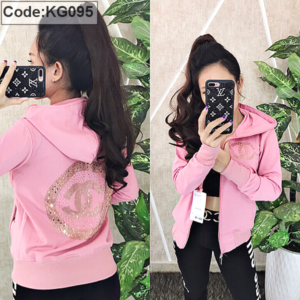 Áo khoác thun phối nón đính đá logo X