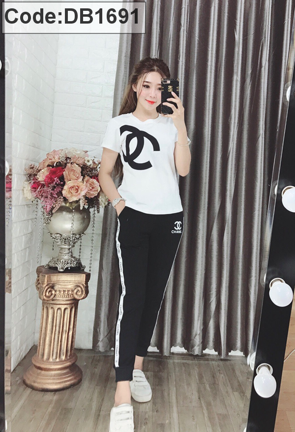 Bộ nữ mặc nhà quần dài thêu logo X