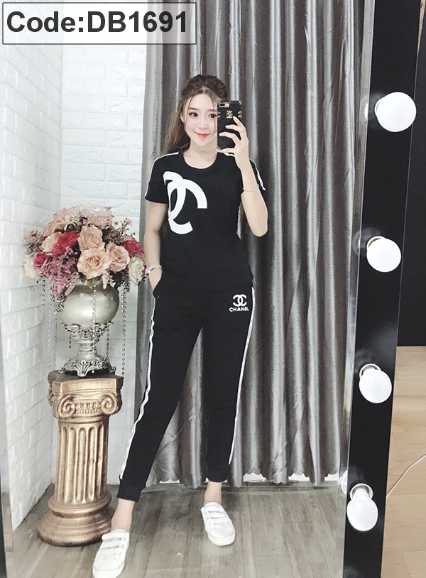 Bộ nữ mặc nhà quần dài thêu logo X