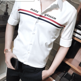 Sơ mi body nam tay dài sọc ngang thanh lịch
