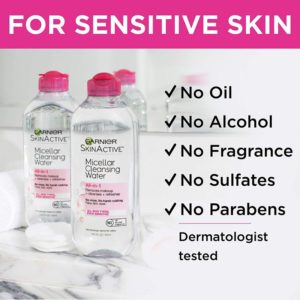 Nước tẩy trang Garnier Micellar Cleansing Water màu hồng  dành cho da nhạy cảm