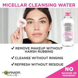 Nước tẩy trang Garnier Micellar Cleansing Water màu hồng  dành cho da nhạy cảm