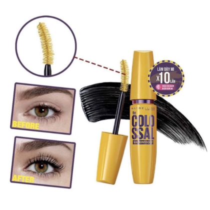 Ưu điểm của Mascara Dưỡng Mi Chắc Khỏe, Làm Dày Mi Maybelline The Colossal Waterproof Mascara màu vàng