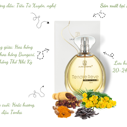 Nước Hoa Nữ Laura Sunshine Tendre Reve 100ml hé lộ về một mùi hương quyến rũ và mềm mại