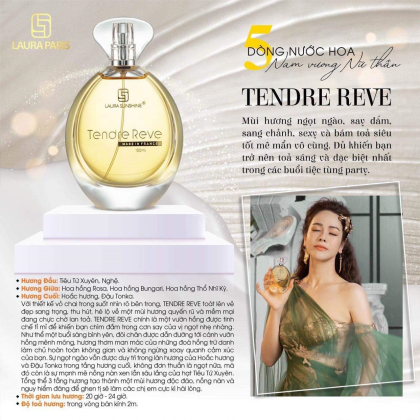 Nước Hoa Nữ Laura Sunshine Tendre Reve 100ml hé lộ về một mùi hương quyến rũ và mềm mại