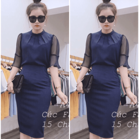 Set chân váy rời áo tay phối lưới