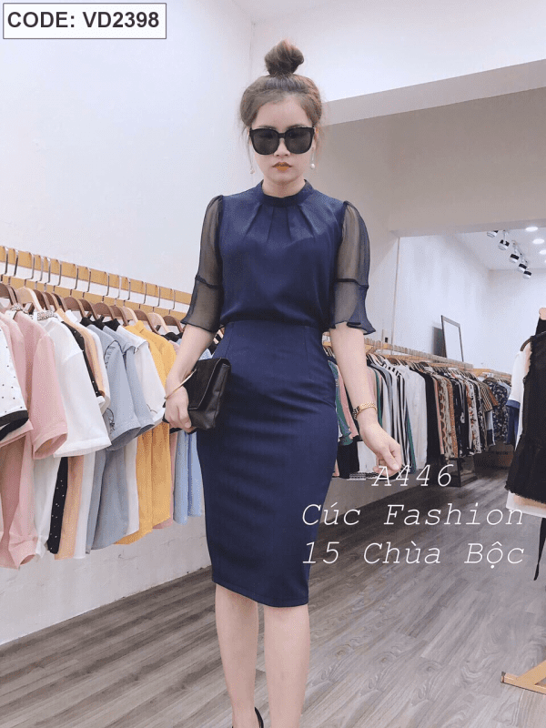 Set chân váy rời áo tay phối lưới