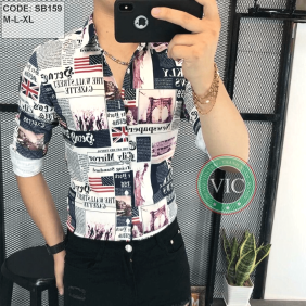Sơ mi nam hàn quốc họa tiết
