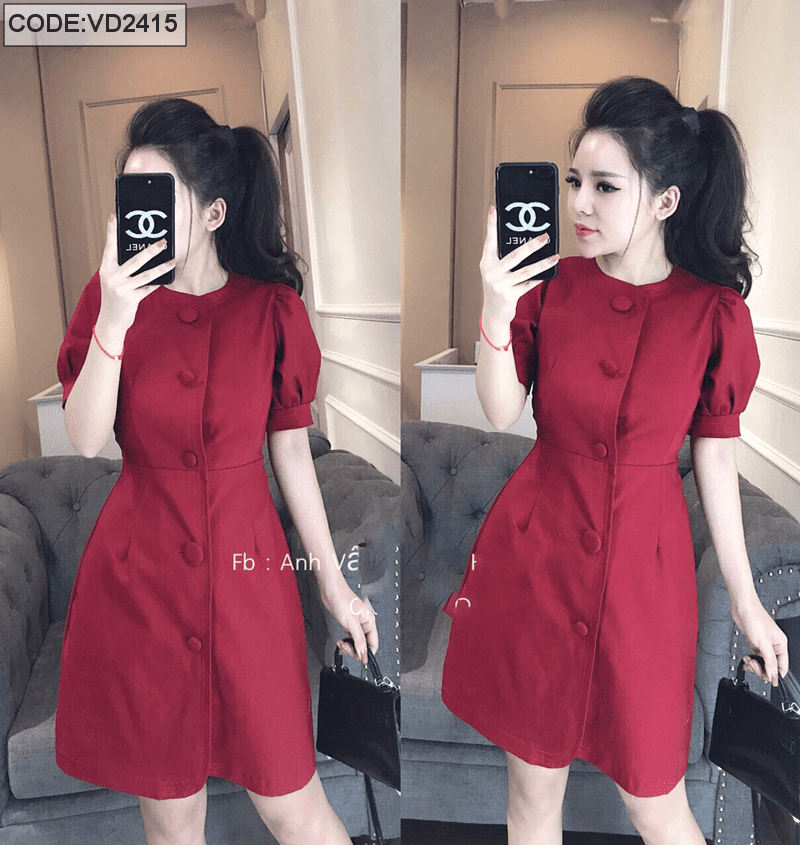 Bộ Váy Nỉ Nữ TRALI 23512 Màu Đỏ | THỜI TRANG TRALI