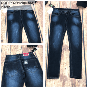 Bán buôn quần jean nam màu xanh xước