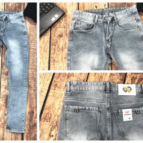 Bán sỉ quần jean nam xám nhạt wash nhẹ