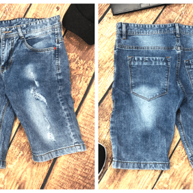 Quần short nam rách nhẹ wash