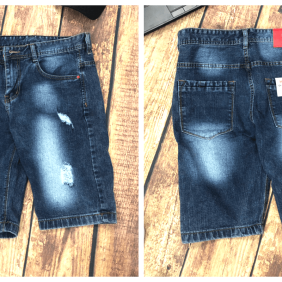 Sỉ quần short jean nam xanh xám