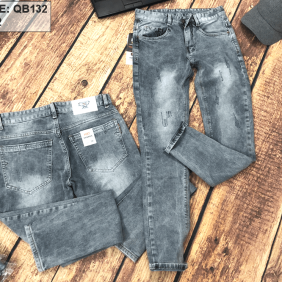 Bán buôn quần jean dài nam màu xám wash