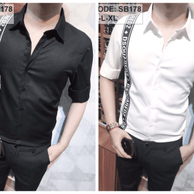 Sơ mi nam hàn quốc in 1 bên