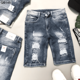 Quần short nam xanh rách