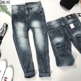 Quần jean dài nam màu xanh wash nhạt