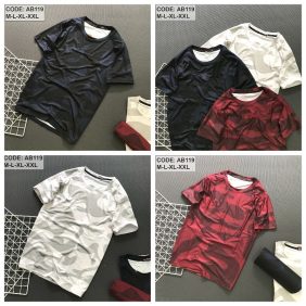Lấy sỉ áo thun nam cổ tròn tay ngắn sọc lính