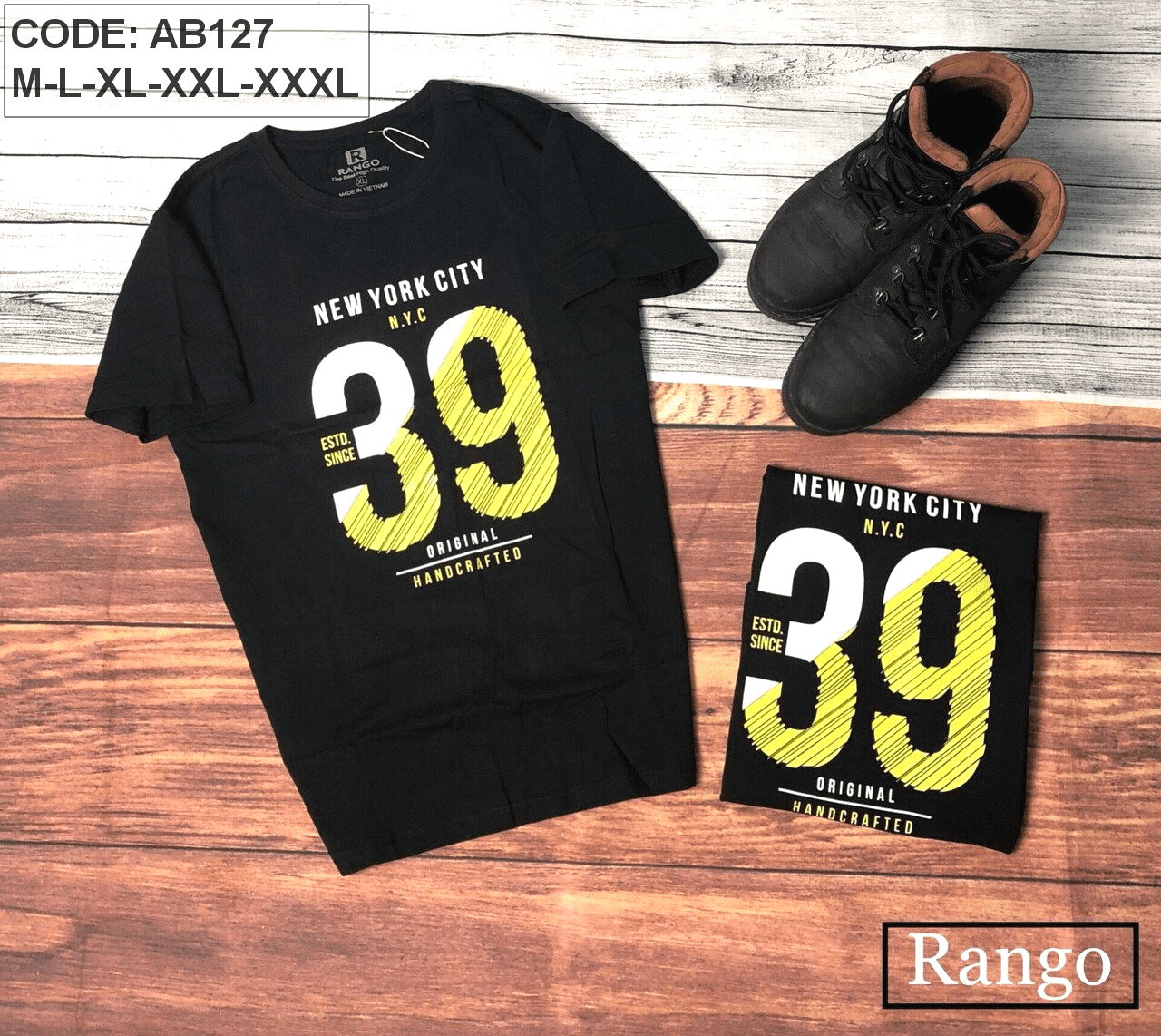 Sỉ áo thun nam cổ tròn màu đen in số 39 Áo thun nam cổ tròn màu đen in số 39