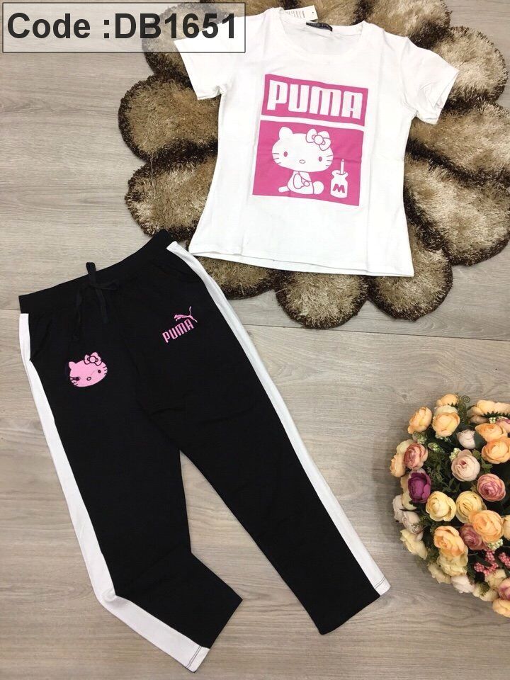 Set nữ mặc nhà quần dài in Kitty