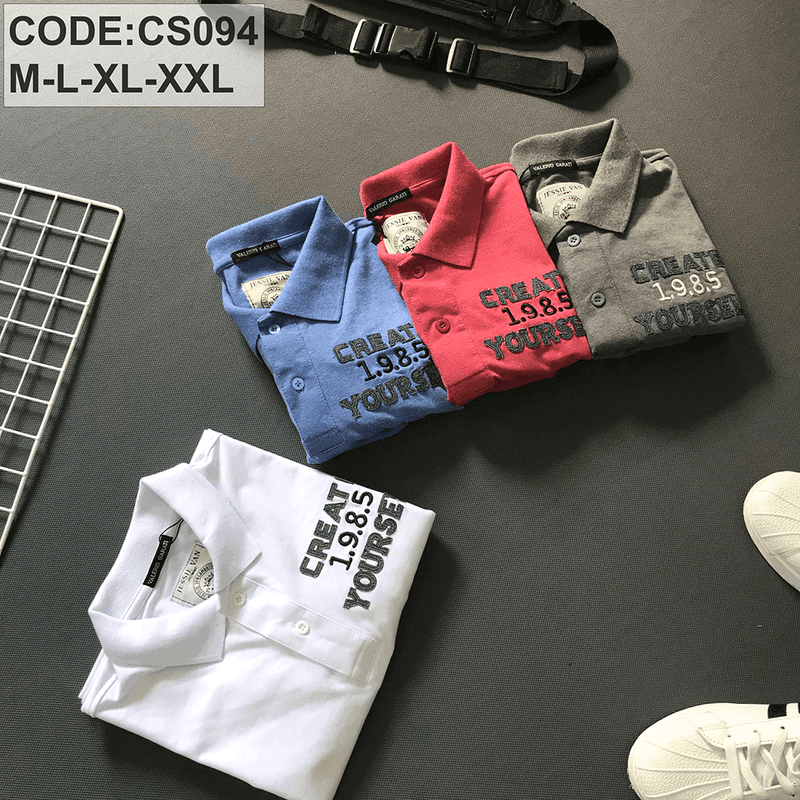 7769-100-4.png Áo Thun Nam Polo Cổ Bẻ Vải Thêu Chữ - CS094