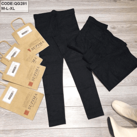 Bán sỉ quần leggin màu đen supma kèm túi giấy