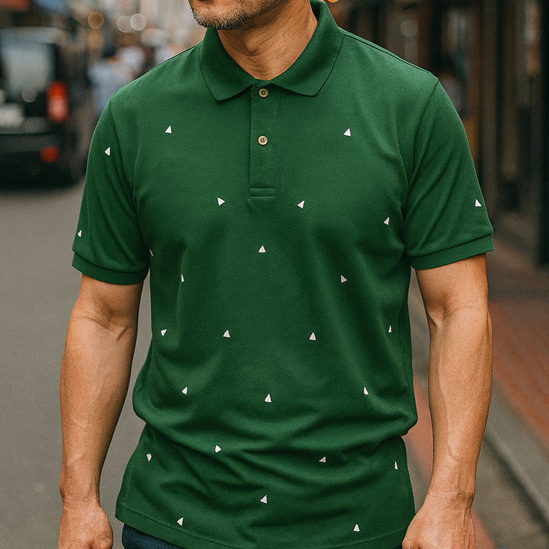 Giá sỉ áo Thun Nam Có Cổ Polo In Hình Tam Giác