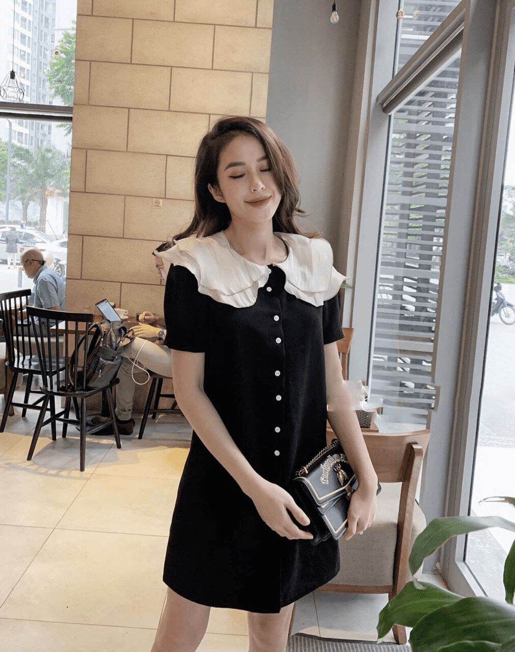 ĐẦM THIẾT KẾ CAO CẤP] Váy Đầm Công Sở màu Đen Chất Lụa Chéo Thái Sang Trọng  – Thanh Lịch | Shopee Việt Nam