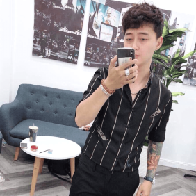 Xưởng sỉ sơ mi nam hàn quốc sọc dọc cao cấp