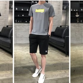Set bộ đồ quần short nam in chữ Supri Quảng Châu