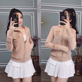 Kho sỉ áo khoác nữ thun gân thêu chữ b