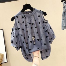 Áo voan nữ trái tim tay lỡ giá sỉ