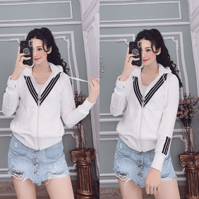 Áo khoác nữ phối sọc cá tính