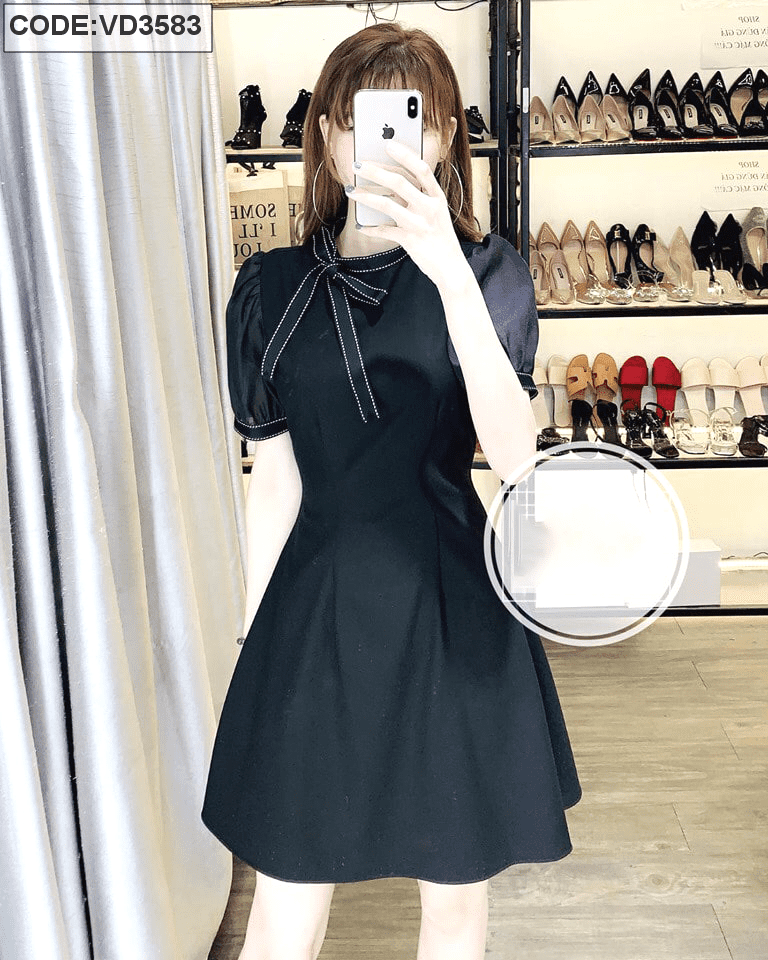 Váy Đen Nhỏ Phong Cách Hepburn Váy Bồng Lễ Phục Sinh Nhật Vải Nhung Tay Bồng  Trang Phục Mùa Thu Váy Liền Thời Trang Mẫu Mới Năm 2022  MixASale