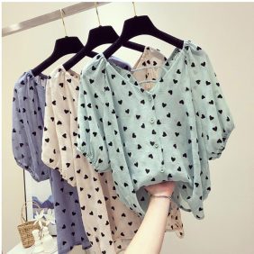 Sỉ áo kiểu nữ voan đũi trái tim