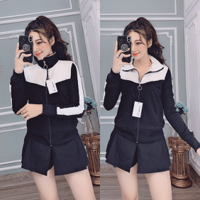 Bỏ sỉ áo khoác nữ cổ đứng dây kéo cao