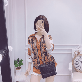 Bỏ sỉ áo sơ mi họa tiết in hoa văn