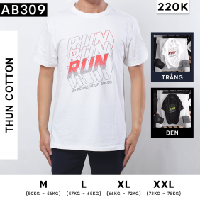 Áo Thun Nam Cổ Tròn In Chữ Run - AB309