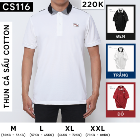 Áo Thun Cá Sấu Nam Cổ Bẻ Phối Tag - CS116