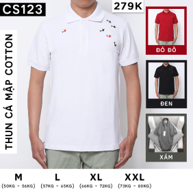 Áo Thun Nam Thêu Cá Mập Cao Cấp (Có Size 3XL) - CS123