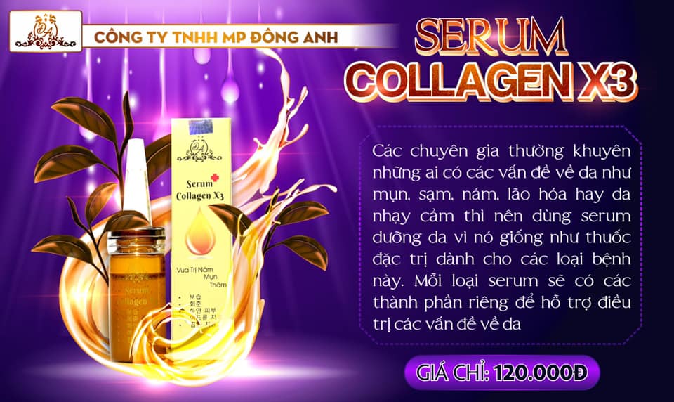 Phân phối sỉ Serum Collagen x3 Mỹ phẩm Đông Anh giá tận gốc