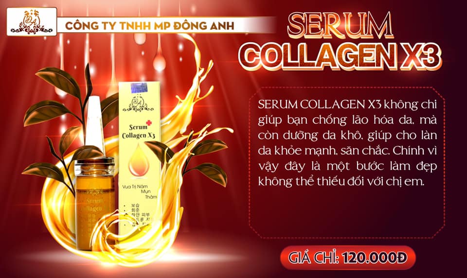 Phân phối sỉ Serum Collagen x3 Mỹ phẩm Đông Anh giá tận gốc