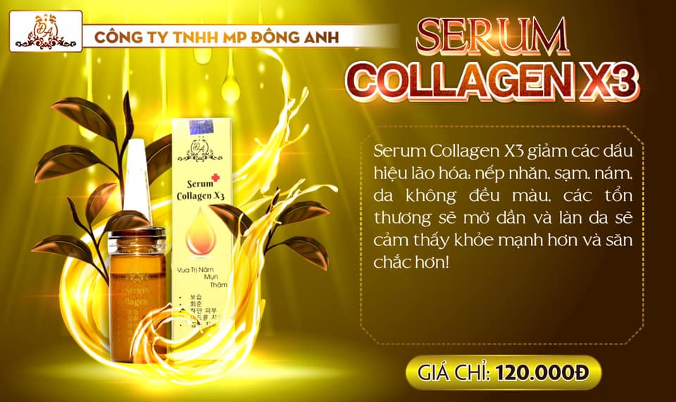 Phân phối sỉ Serum Collagen x3 Mỹ phẩm Đông Anh giá tận gốc
