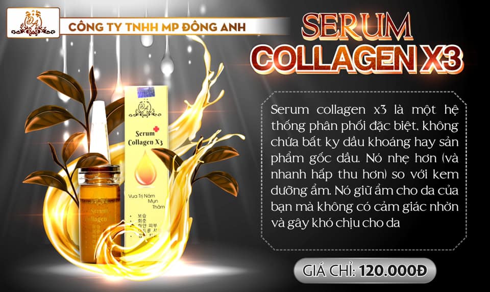 Phân phối sỉ Serum Collagen x3 Mỹ phẩm Đông Anh giá tận gốc