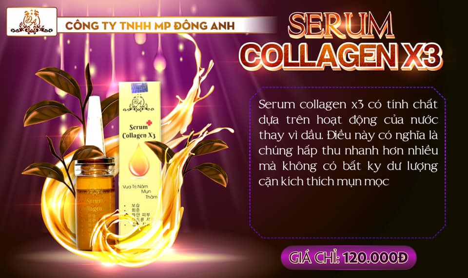 Phân phối sỉ Serum Collagen x3 Mỹ phẩm Đông Anh giá tận gốc