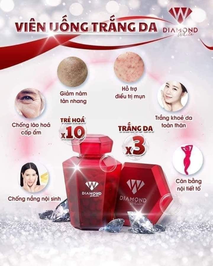 Viên uống trắng da Ngọc Trinh Diamond White chính hãng - viên uống trắng da hiệu quả nhất hiện nay
