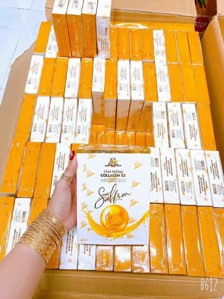 Tắm trắng Collagen X3 Luxury Mix Saffron chính hãng Mỹ Phẩm Đông Anh